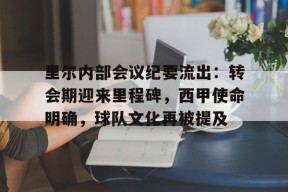 爱游戏官网网页版入口-里尔内部会议纪要流出：转会期迎来里程碑，西甲使命明确，球队文化再被提及(西甲夏季转会一览)